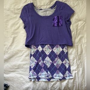 Justice Purple layered top